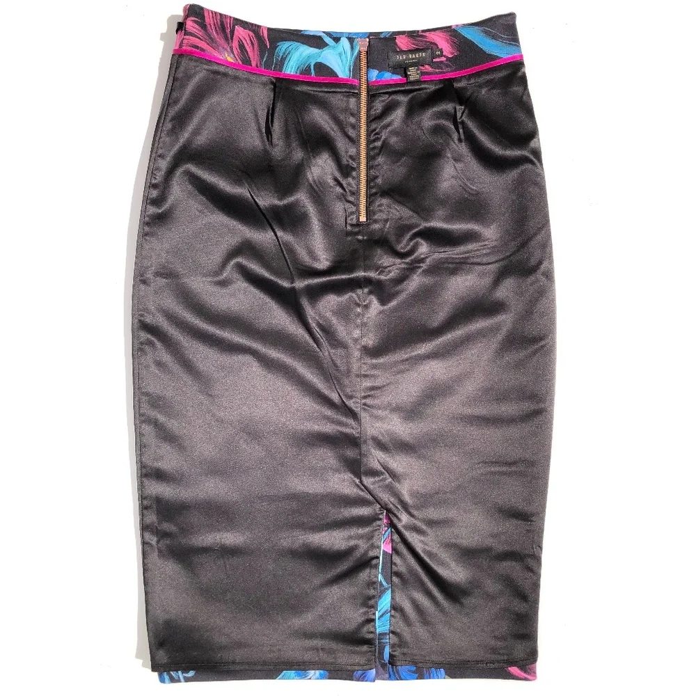 TED BAKER London Dabah Pencil skirt women size 2 US Small 4-6 Dark Floral Print - Picture 7 of 16